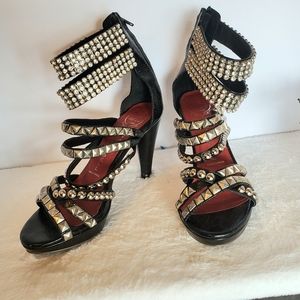Jeffery Campbell Rhinestone Stud Ankle Strap